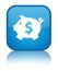 Piggy bank dollar sign icon special cyan blue square button