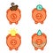 Piggy bank economize icon