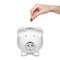 Piggy bank with electric plug as a concept for saving energy