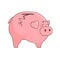 the piggy bank is empty and cracked, broken..Vector illustration in a flat style. The concept of lack of money, poverty