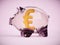 Piggy bank with euro sign inside 3d illustration