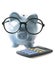 Piggy Bank with Eyeglasses and Calculator