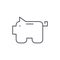 Piggy bank, finance, money save thin line icon. Linear vector symbol