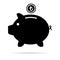 Piggy bank flat icon, sign vector with turkish lira web symbol. Money income, economic graphic button