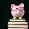 Piggy bank glasses books blackboard college savings plan