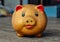 Piggy bank, gold pig image, cute and bright