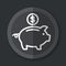 Piggy bank gray icon flat concept