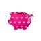 Piggy bank with heart. Save love concept. Vector