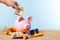 Piggy Bank holiday savings, travel money, retirement fund concept