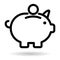 Piggy bank icon black