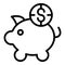 Piggy bank icon outline vector. Profit finance