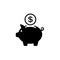 Piggy bank icon. Pictograph of moneybox Flat style