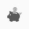 Piggy bank icon, piggy, bank, dollar, saving