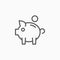 Piggy bank icon, piggy, bank, dollar, saving