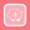 Piggy Bank Isolated Money Box Icon Vector Pink Pig
