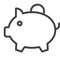 Piggy bank line icon