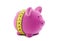 Piggy bank with measure tape