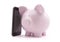 Piggy bank with mobile phone