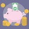 Piggy bank, money and finance Vector illustration