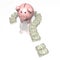 Piggy-bank, money, question mark shape - 3D illustration