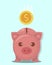 Piggy bank, Money Saving Flat Vector Illustration