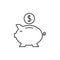 Piggy bank outline icon