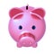 Piggy bank portrait pink closeup