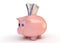 Piggy Bank With Pound Banknotes