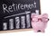 Piggy Bank with retirement savings chart