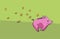 Piggy bank running away