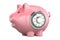 Piggy bank with safe combination dial lock, 3D rendering