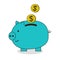 Piggy Bank Save Money Illustration financial, savings,