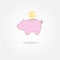 Piggy bank. Saving money icon or sign. Business and finance color vector illustration.