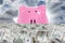 Piggy Bank Shining Behind Banknote Farm