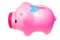Piggy Bank side pink on isolate white background