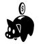 Piggy bank sign icon 01