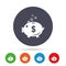 Piggy bank sign icon. Moneybox symbol.