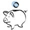 Piggy bank vector