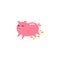 Piggy bank vector, Colorful playful fun drawing of pig piglet for Logo mascot and icon or sign template vector stock illustration