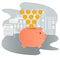 Piggy bank vector illustration. Icon saving or accumulation of money. Icon piggy bank in a flat style, isolated. The concept of ba