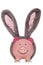 Piggy bank wearing easter rabbit ears