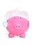 Piggy bank wearing sleeping cap
