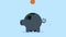 piggy with coin money animation