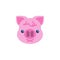 Piggy Confounded Face Emoji flat icon