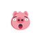 Piggy cute face emoticon flat icon