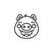 Piggy cute face emoticon line icon