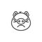 Piggy displeased face emoji line icon