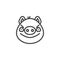 Piggy displeased face emoticon line icon