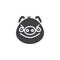 Piggy displeased face emoticon vector icon