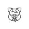 Piggy Face Vomiting Emoji line icon